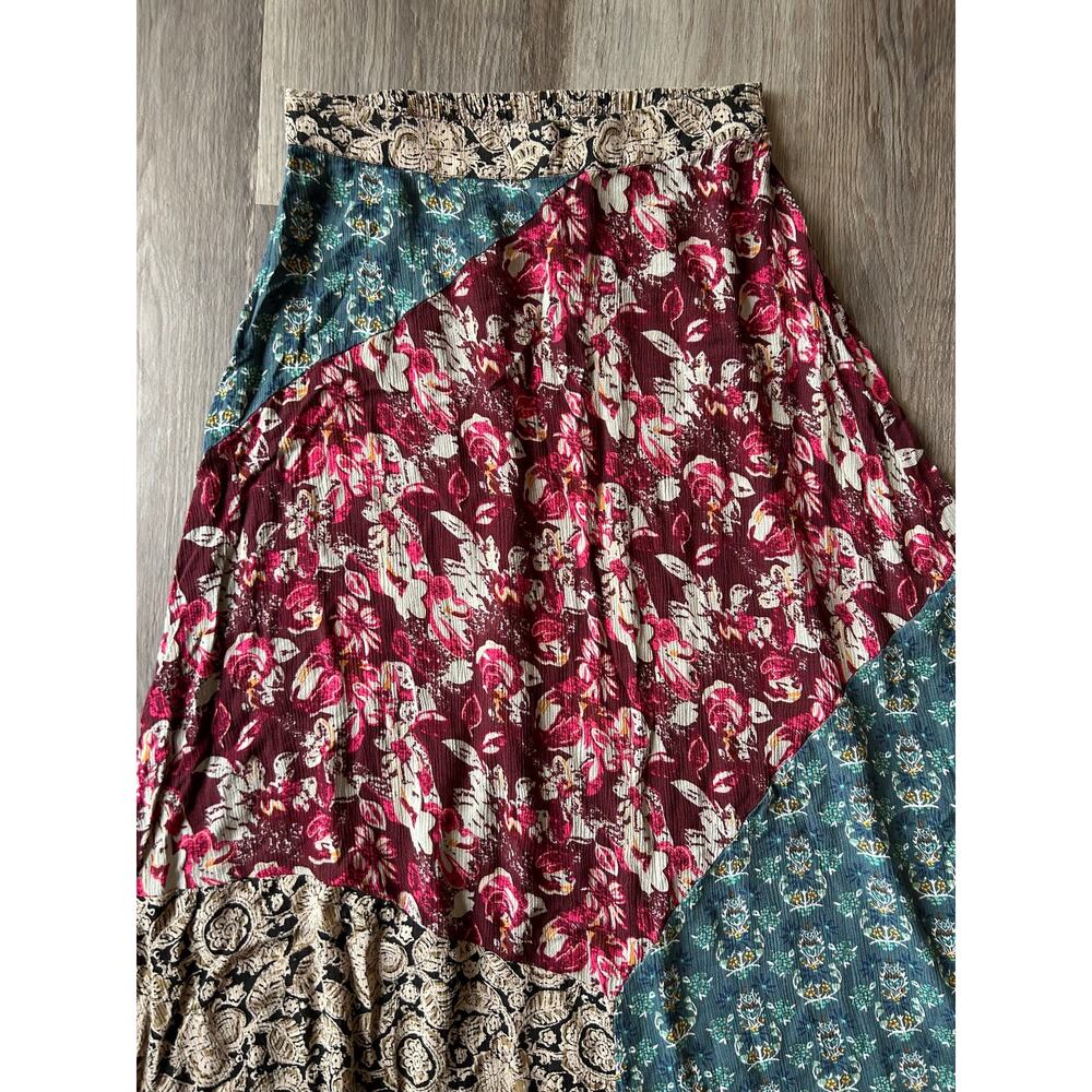 Natural Life Patchwork MaxiSkirt Floral Boho Hippie Flowy festival cottage indie - Picture 6 of 14